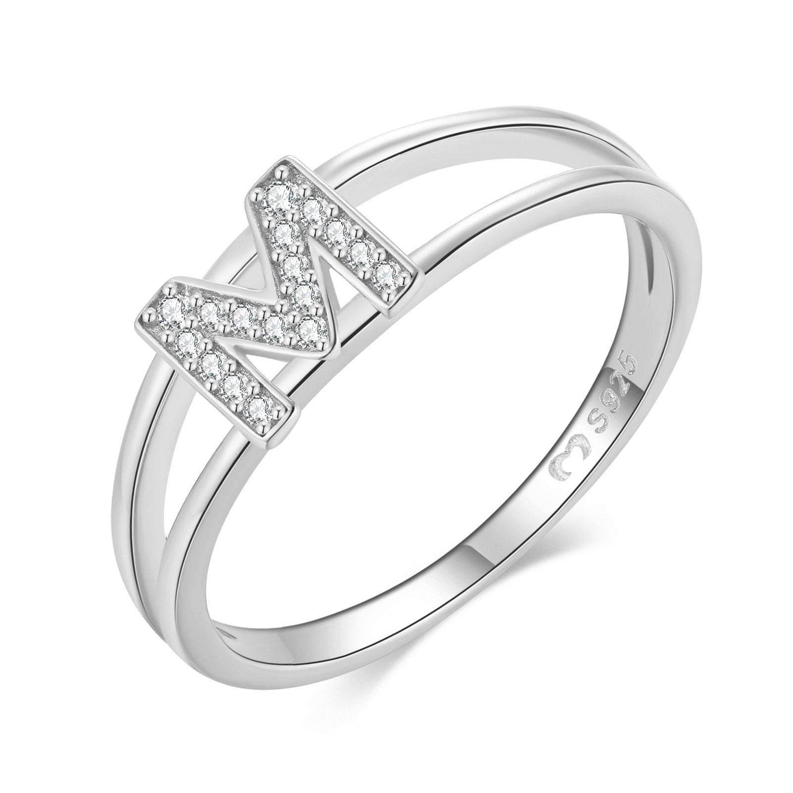 Bague "Silver Initiale" ~ Argent Sterling