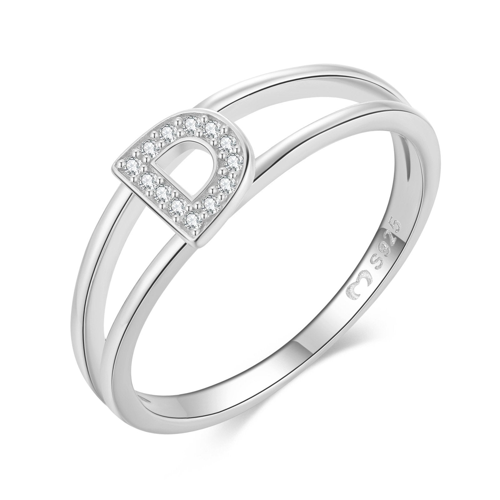 Bague "Silver Initiale" ~ Argent Sterling