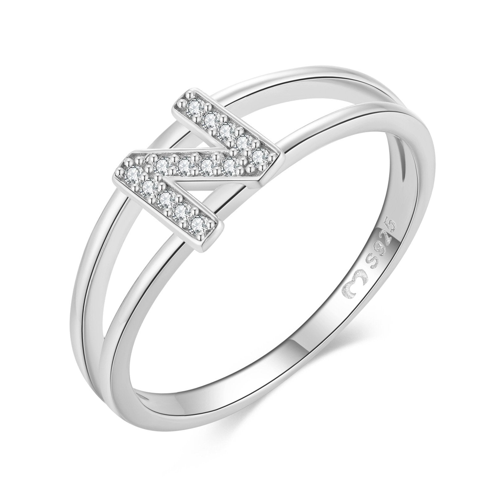 Bague "Silver Initiale" ~ Argent Sterling