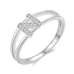 Charger l&#39;image dans la galerie, Bague &quot;Silver Initiale&quot; ~ Argent Sterling
