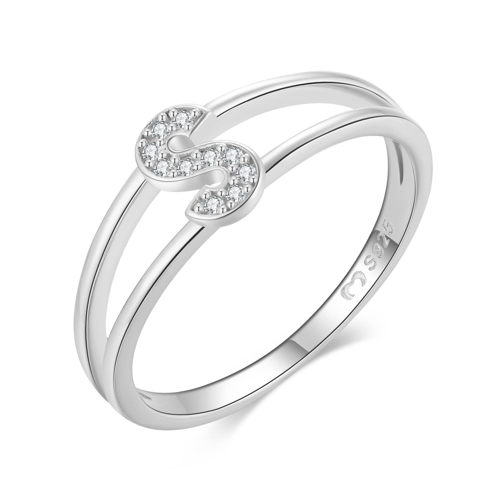 Bague "Silver Initiale" ~ Argent Sterling