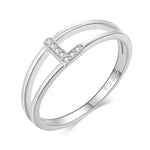 Charger l&#39;image dans la galerie, Bague &quot;Silver Initiale&quot; ~ Argent Sterling
