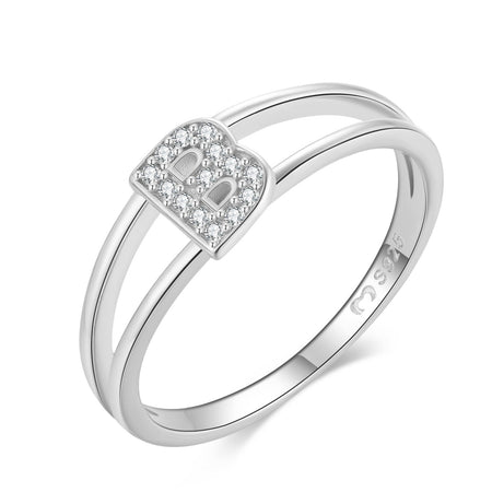Bague "Silver Initiale" ~ Argent Sterling