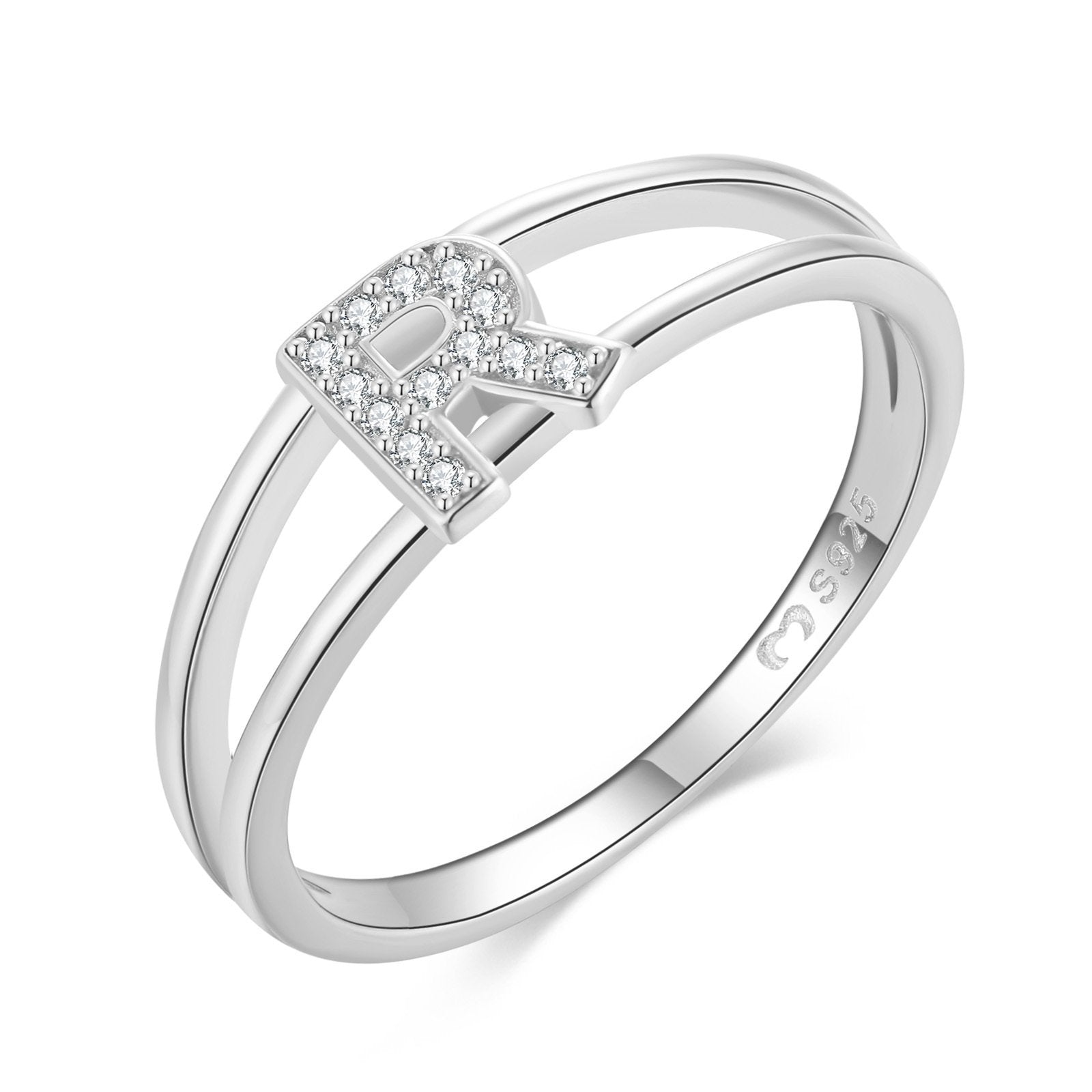 Bague "Silver Initiale" ~ Argent Sterling
