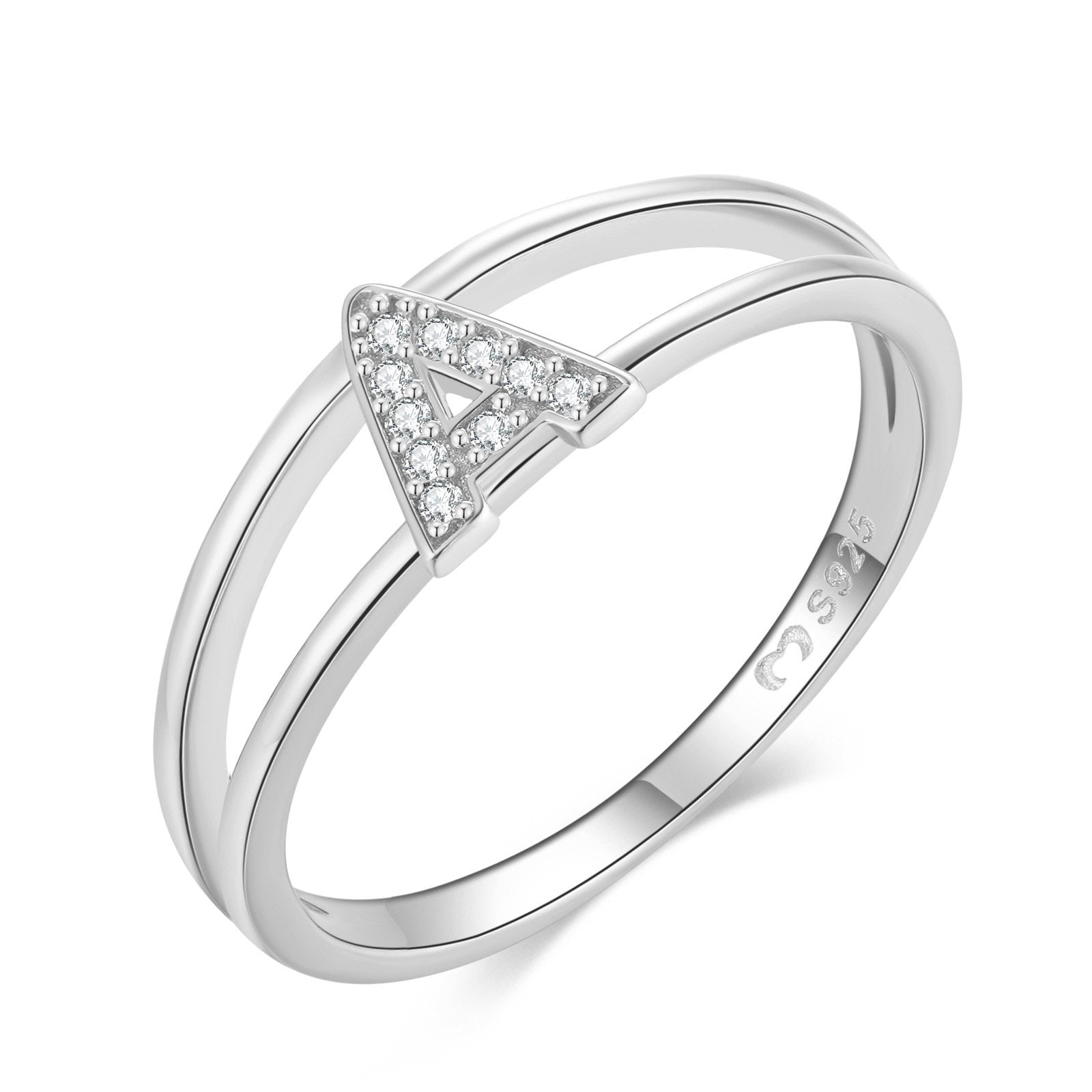 Bague "Silver Initiale" ~ Argent Sterling