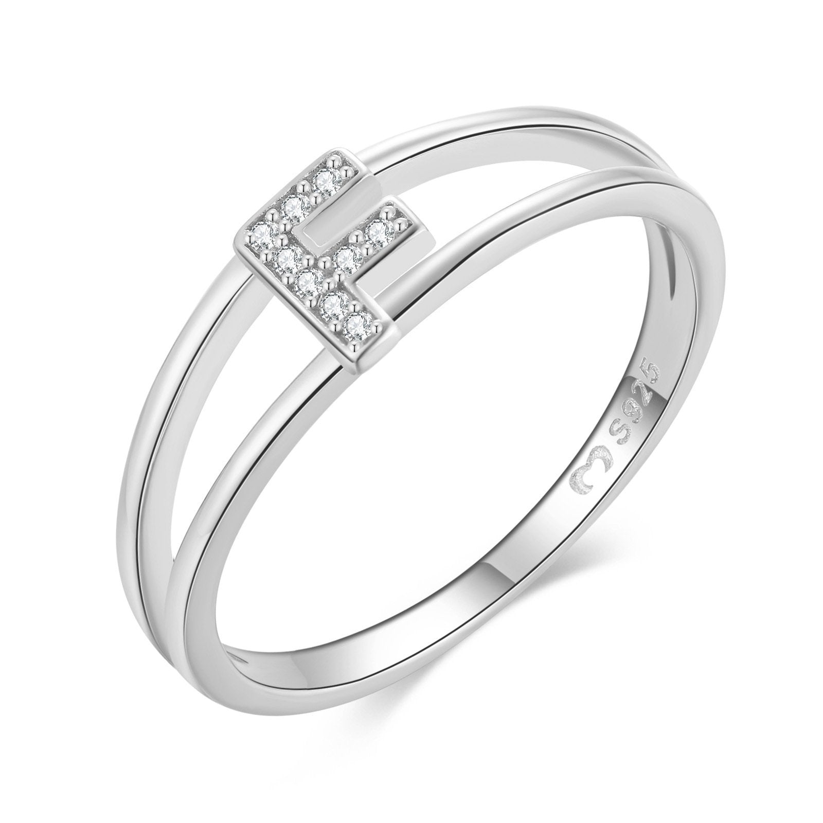Bague "Silver Initiale" ~ Argent Sterling
