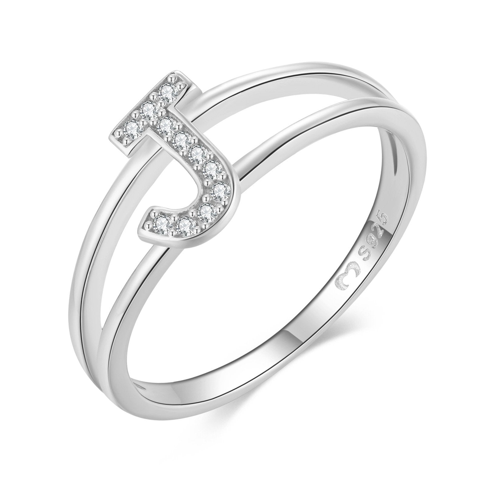 Bague "Silver Initiale" ~ Argent Sterling