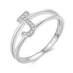 Charger l&#39;image dans la galerie, Bague &quot;Silver Initiale&quot; ~ Argent Sterling
