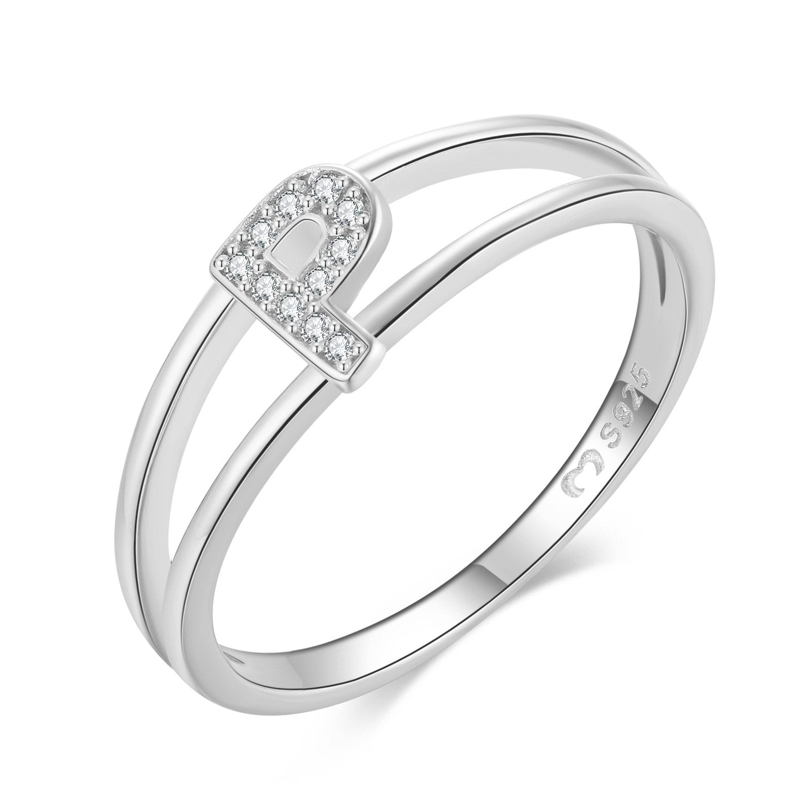 Bague "Silver Initiale" ~ Argent Sterling