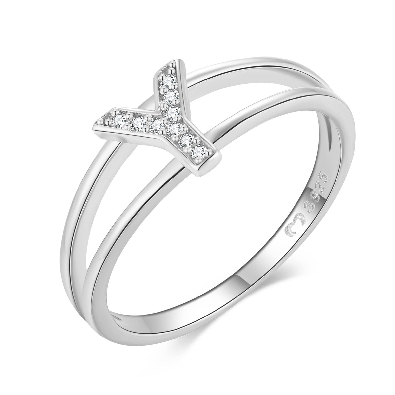 Bague "Silver Initiale" ~ Argent Sterling
