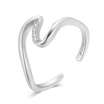 Charger l&#39;image dans la galerie, Bague Midi &quot;Vague de Lahar&quot; ~ Argent Sterling
