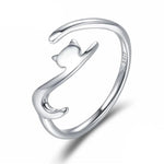 Charger l&#39;image dans la galerie, Bague &quot;Chat Lunaire&quot; ~ Argent Sterling
