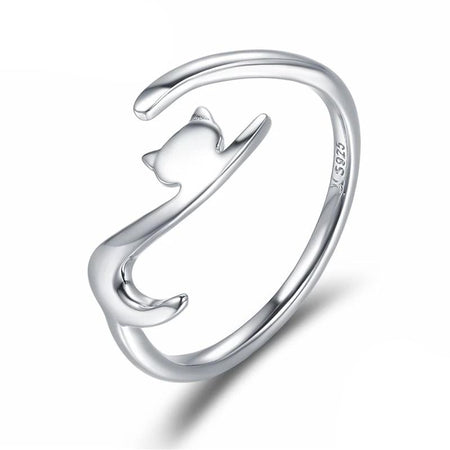 Bague "Chat Lunaire" ~ Argent Sterling