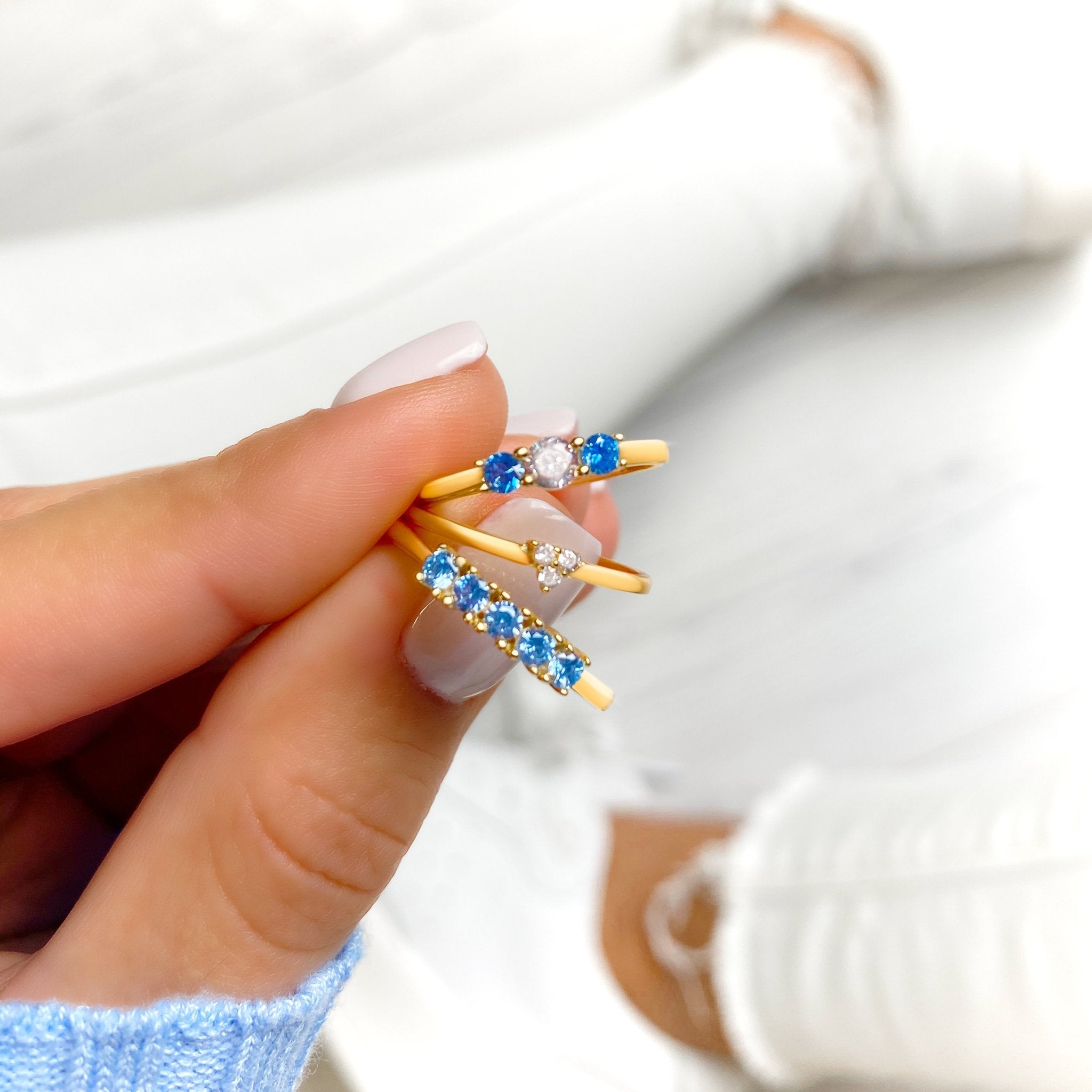 Bague "Triple Zircone" ~ Argent Sterling