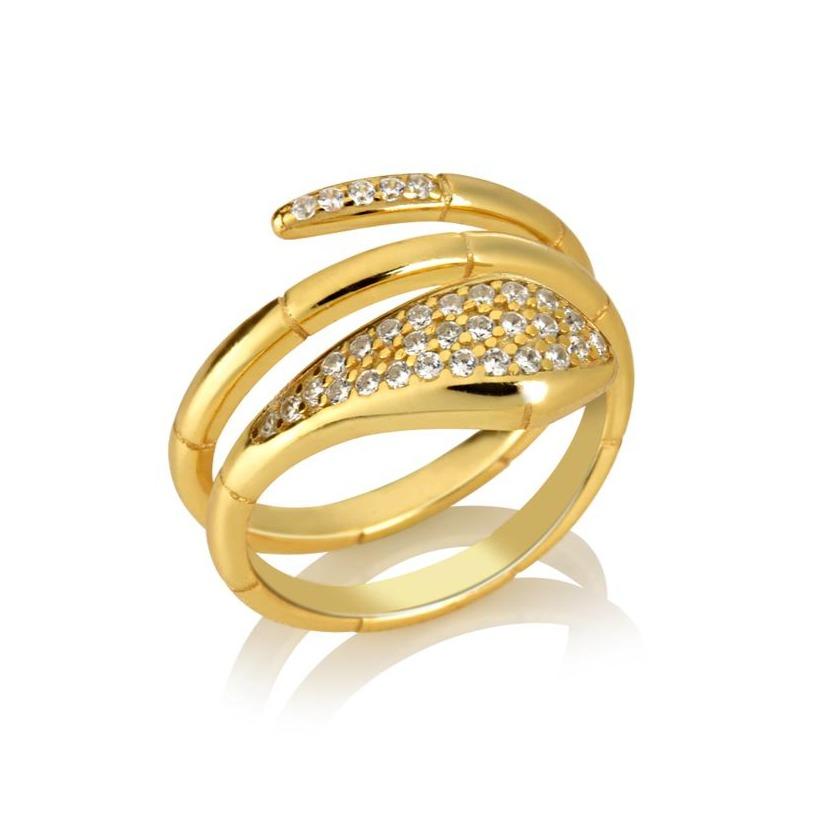 Bague "Serpent Doré" ~ Argent Sterling