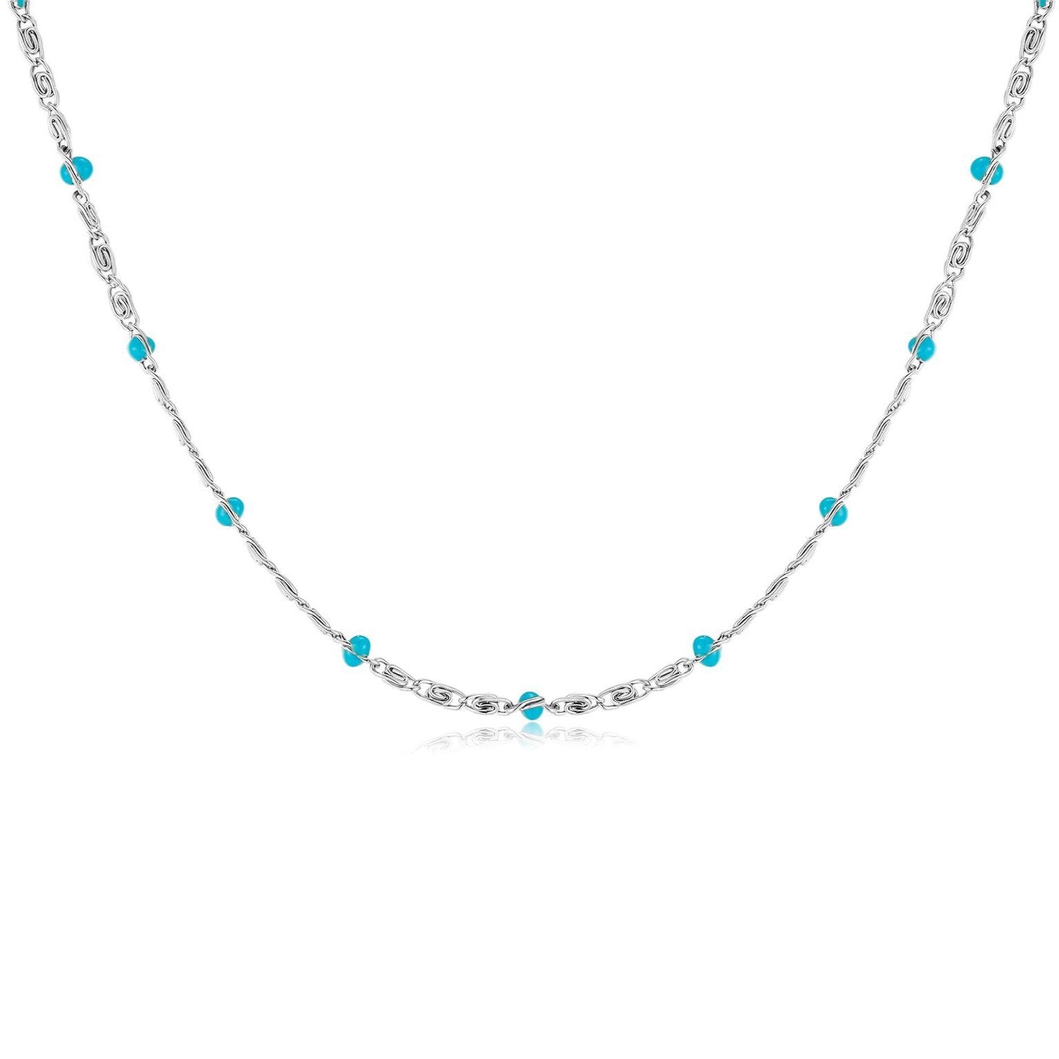 Collier "Val Bleu" ~ Or/Argent