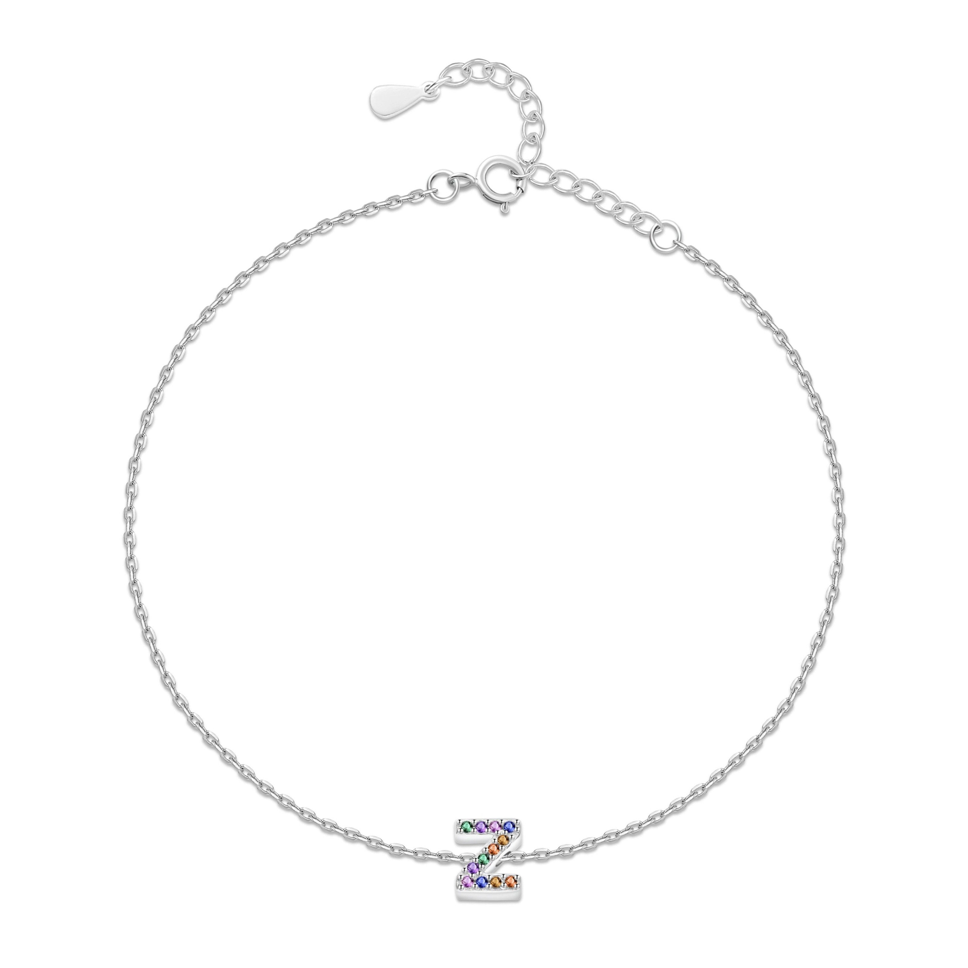 Bracelet de cheville "Initiale" ~ Argent