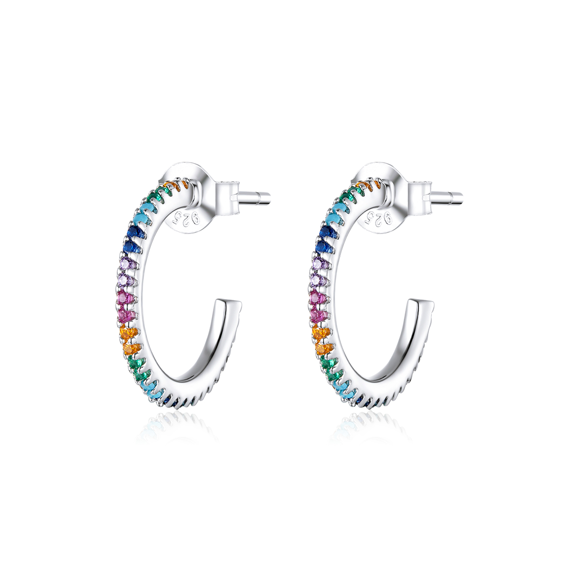 Boucles "Rainbow" ~ Argent Sterling