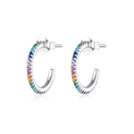 Charger l&#39;image dans la galerie, Boucles &quot;Rainbow&quot; ~ Argent Sterling
