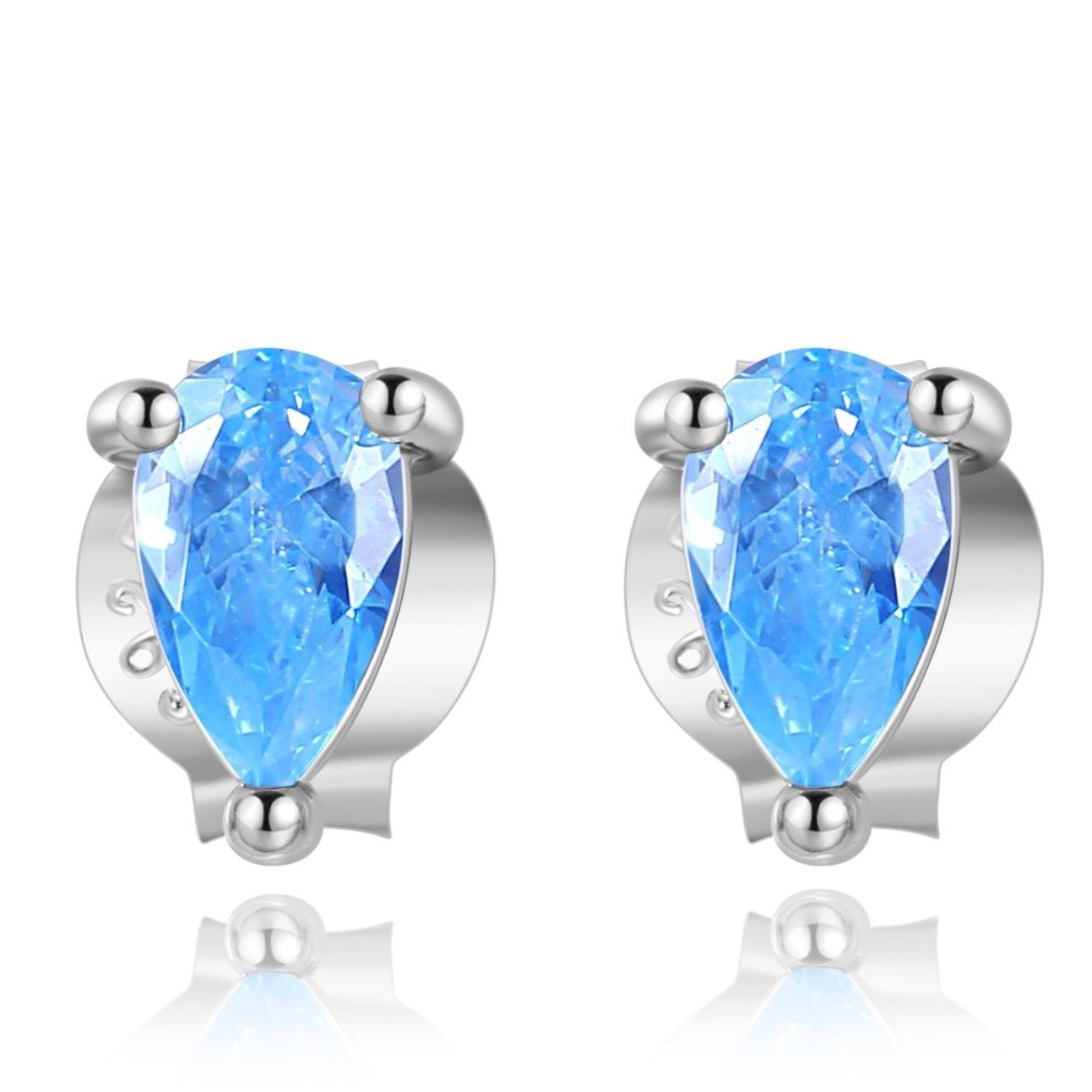 Boucles "Blue Shell" ~ Argent Sterling