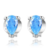 Boucles "Blue Shell" ~ Argent Sterling