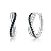 Boucles "Black Twist" ~ Argent Sterling