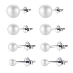 Charger l&#39;image dans la galerie, Boucles &quot;Perle Classique&quot; ~ Argent Sterling
