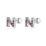 Charger l&#39;image dans la galerie, Boucle &quot;Lettres Couleur&quot; ~ Argent Sterling
