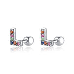 Charger l&#39;image dans la galerie, Boucle &quot;Lettres Couleur&quot; ~ Argent Sterling
