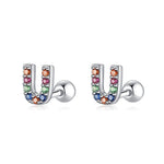 Charger l&#39;image dans la galerie, Boucle &quot;Lettres Couleur&quot; ~ Argent Sterling
