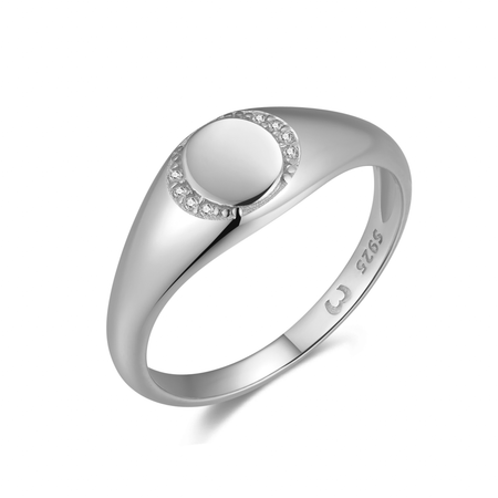 Bague "Central Dot" ~ Argent Sterling