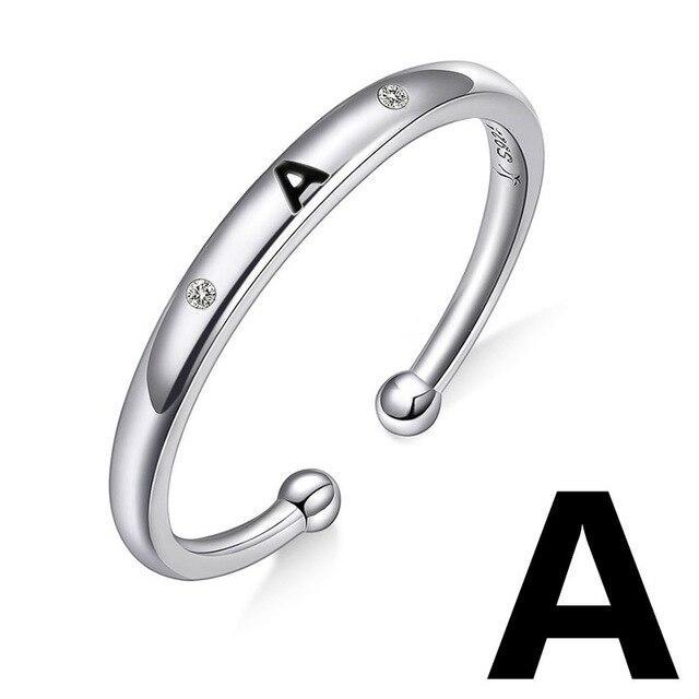 Bague "Lettre Initiale" ~ Argent Sterling