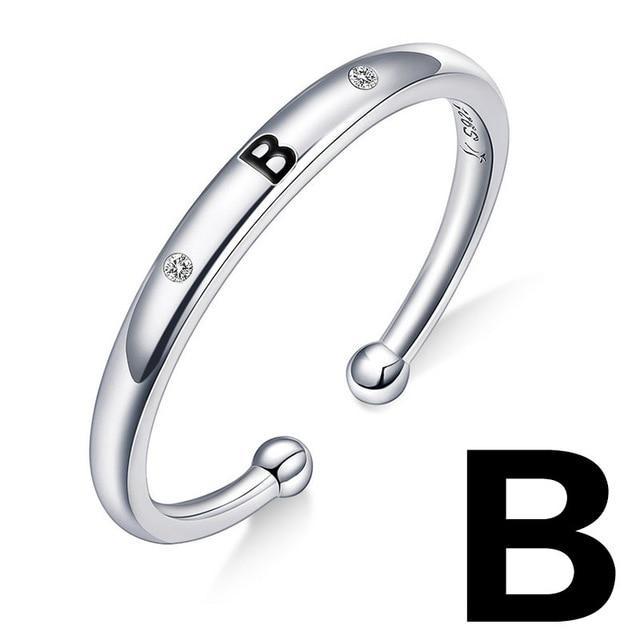 Bague "Lettre Initiale" ~ Argent Sterling