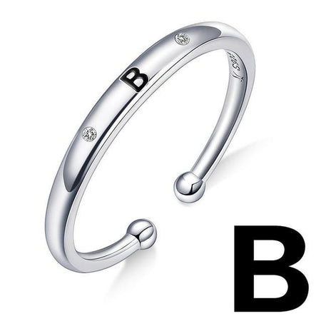 Bague "Lettre Initiale" ~ Argent Sterling