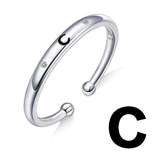 Bague "Lettre Initiale" ~ Argent Sterling
