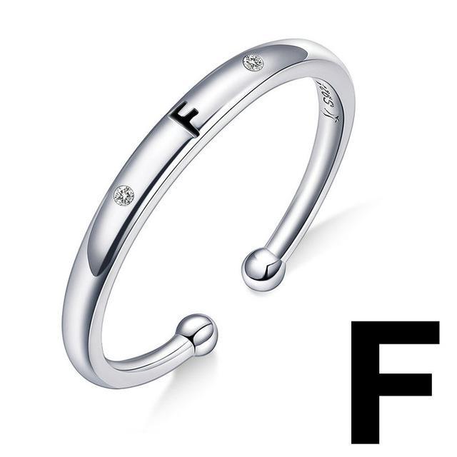 Bague "Lettre Initiale" ~ Argent Sterling