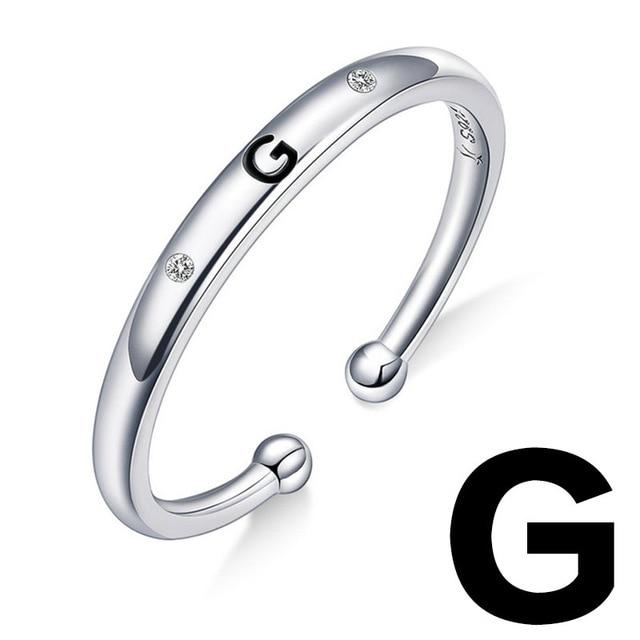 Bague "Lettre Initiale" ~ Argent Sterling