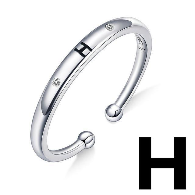 Bague "Lettre Initiale" ~ Argent Sterling