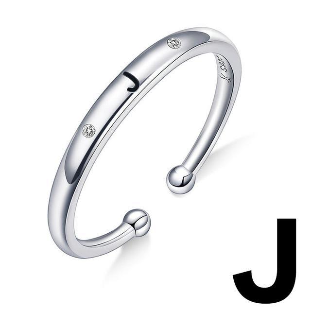 Bague "Lettre Initiale" ~ Argent Sterling