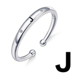Charger l&#39;image dans la galerie, Bague &quot;Lettre Initiale&quot; ~ Argent Sterling
