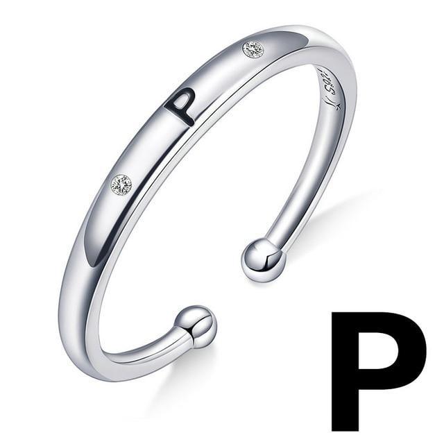 Bague "Lettre Initiale" ~ Argent Sterling
