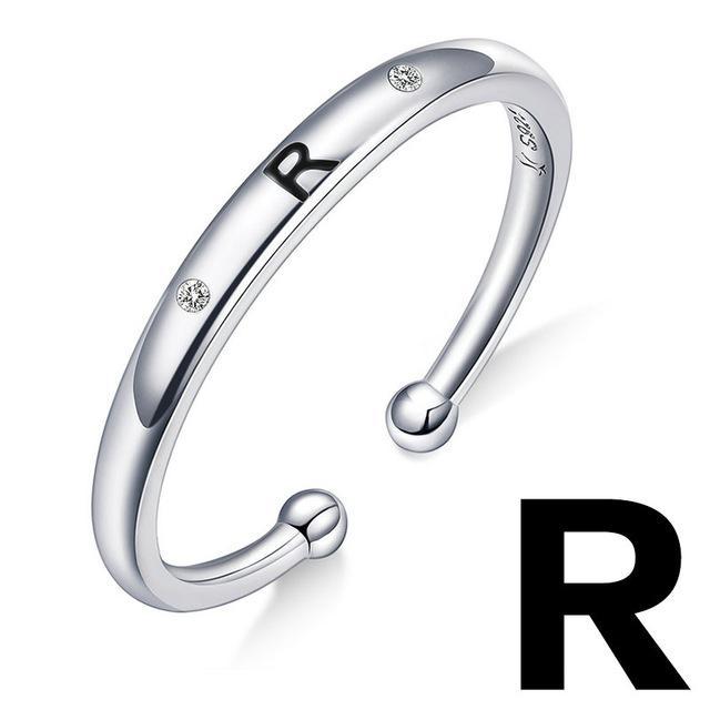 Bague "Lettre Initiale" ~ Argent Sterling