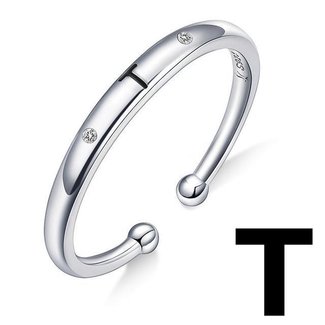 Bague "Lettre Initiale" ~ Argent Sterling