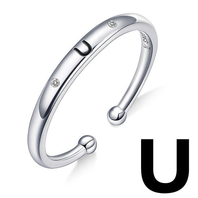 Bague "Lettre Initiale" ~ Argent Sterling