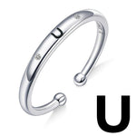 Charger l&#39;image dans la galerie, Bague &quot;Lettre Initiale&quot; ~ Argent Sterling
