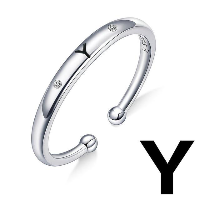 Bague "Lettre Initiale" ~ Argent Sterling
