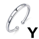 Charger l&#39;image dans la galerie, Bague &quot;Lettre Initiale&quot; ~ Argent Sterling
