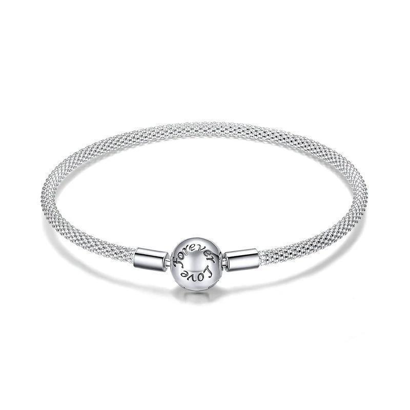 Bracelet semi-rigide BASE perles "Amour" ~ Argent Sterling