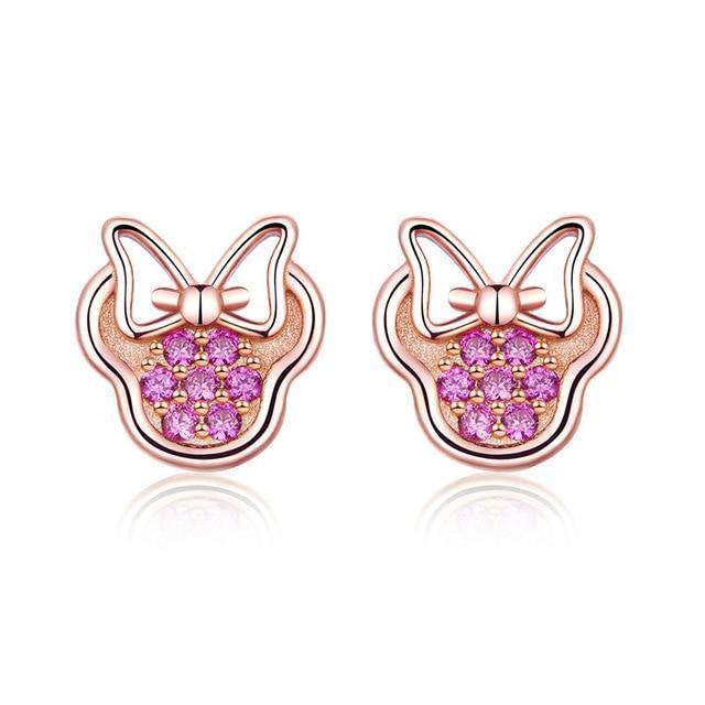 Boucles "Pink Minnie" ~ Argent Sterling