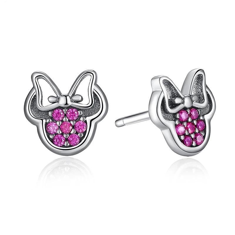 Boucles "Pink Minnie" ~ Argent Sterling